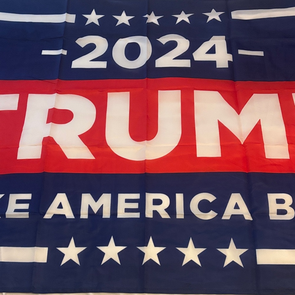 Red and Blue Trump 2024 Flag - Picture 4 of 5